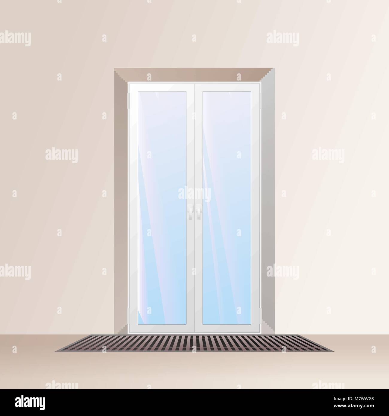Unterflur Konvektor Unter Dem Fenster Heizung System Vector Illustration Stock Vektorgrafik Alamy