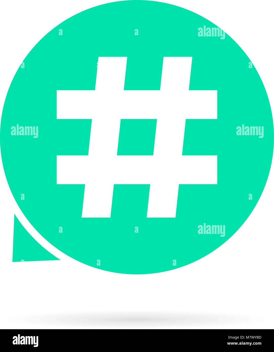 Grüne hashtag Logo mit Schatten Stock Vektor