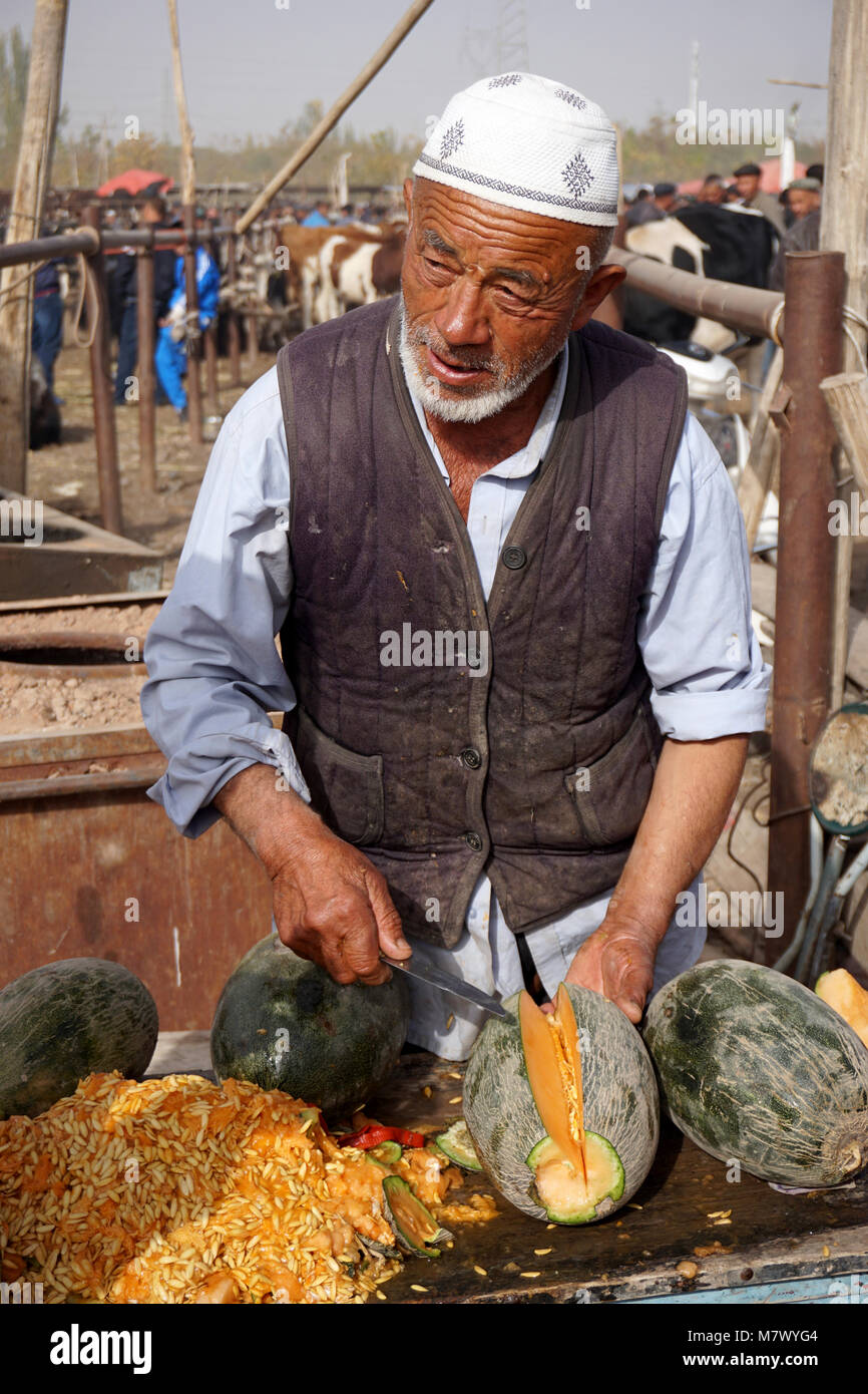 An der großen Sonntagsmarkt in Kashgar, Xinjiang, China Stockfoto
