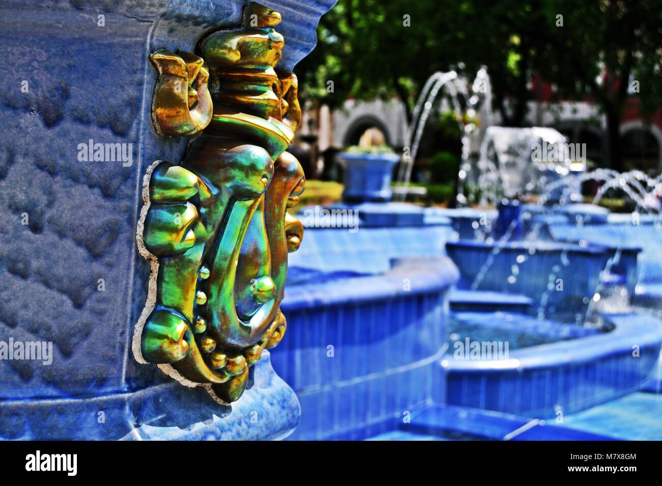 Blue Fountain in Subotica, Serbien Stockfoto