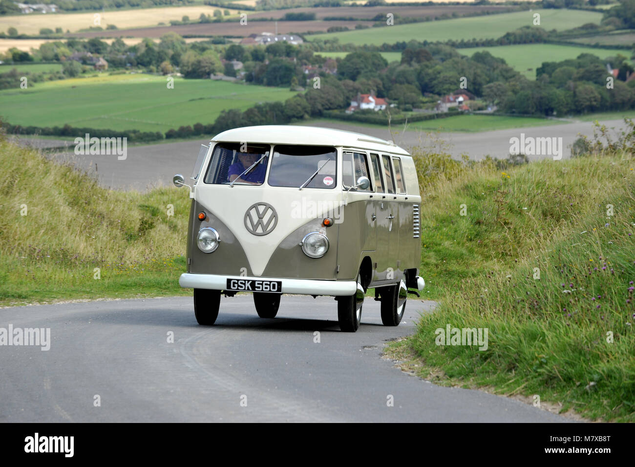 1962 VW Typ 1 Split Screen Devon Caravette Wohnmobil Stockfoto