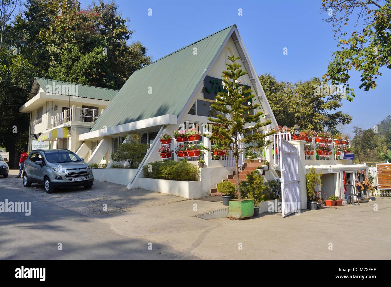Ein strassenrand Cafe enroute Shillong Stockfoto