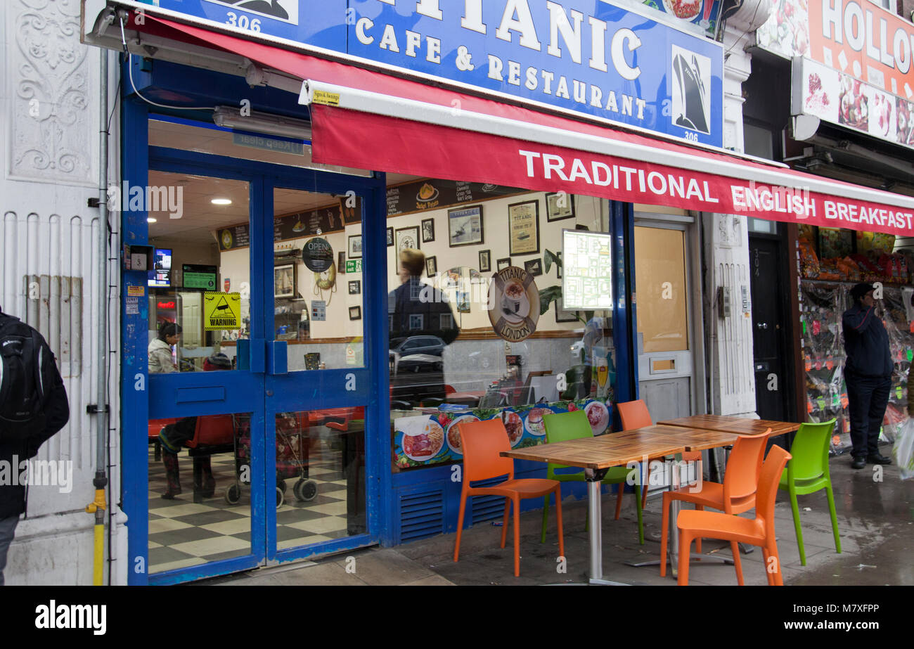 Holloway Rd Sidewalk Cafe - London N7 Stockfoto