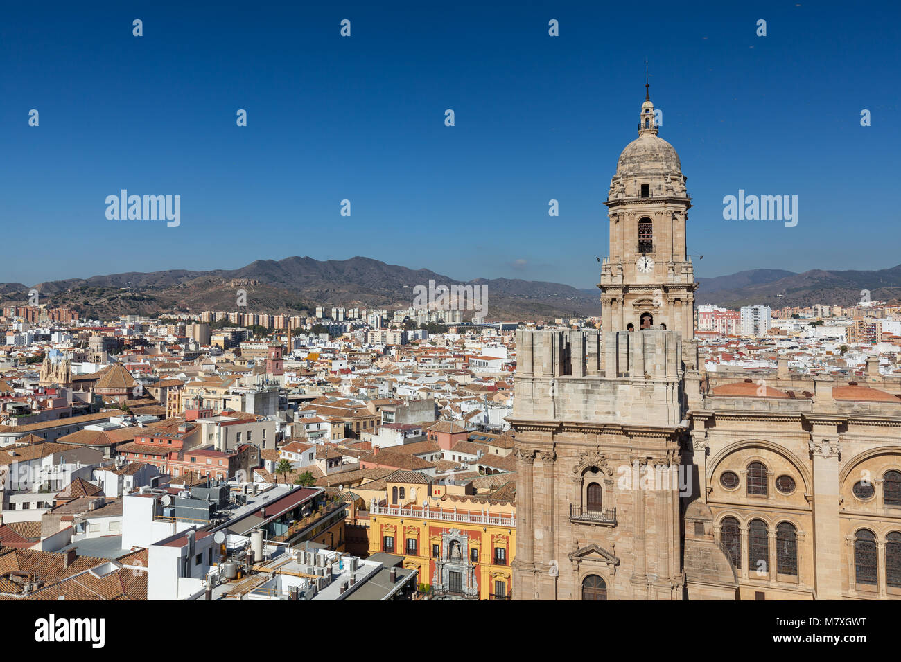 Kathedrale von Malaga anzeigen Stockfoto