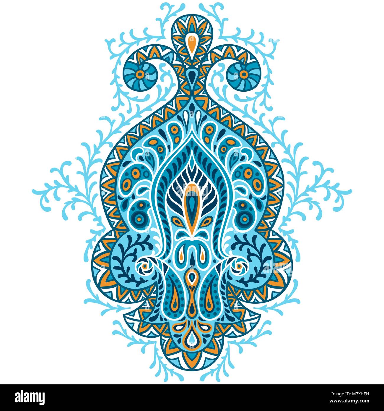 Indische ethnische Verzierung. Hand gezeichnet ecorative Element Stock Vektor