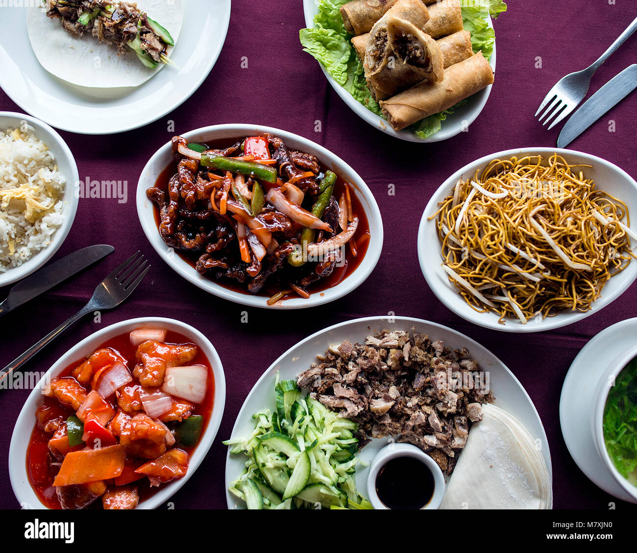 Essen von chinesischen Restaurant Stockfoto