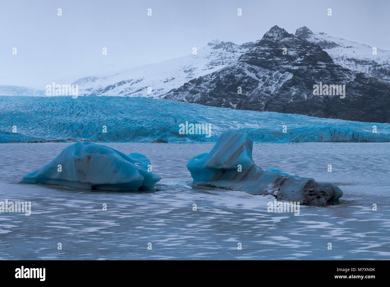 Fjallsarlon, ein Gletscher See am südlichen Ende des isländischen Gletscher Vatnajökull, in Island Stockfoto