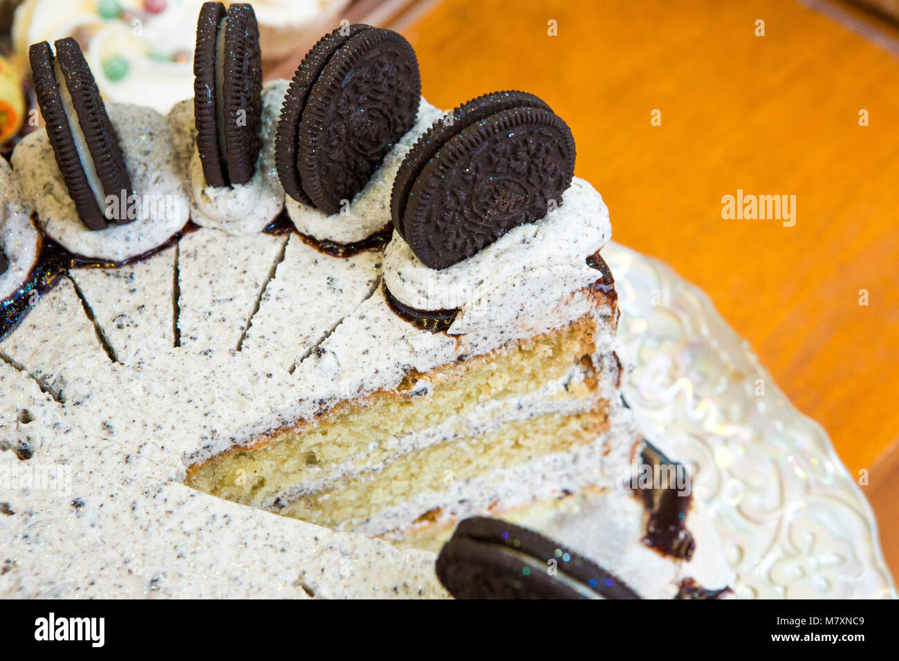 Oreo Cookies Kuchen. Stockfoto