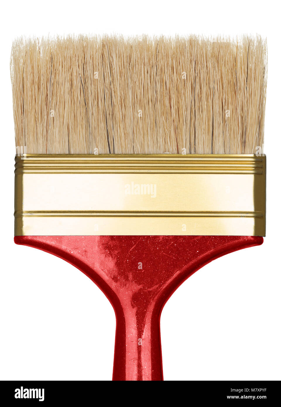 Red Pinsel auf weißem Hintergrund Stockfoto