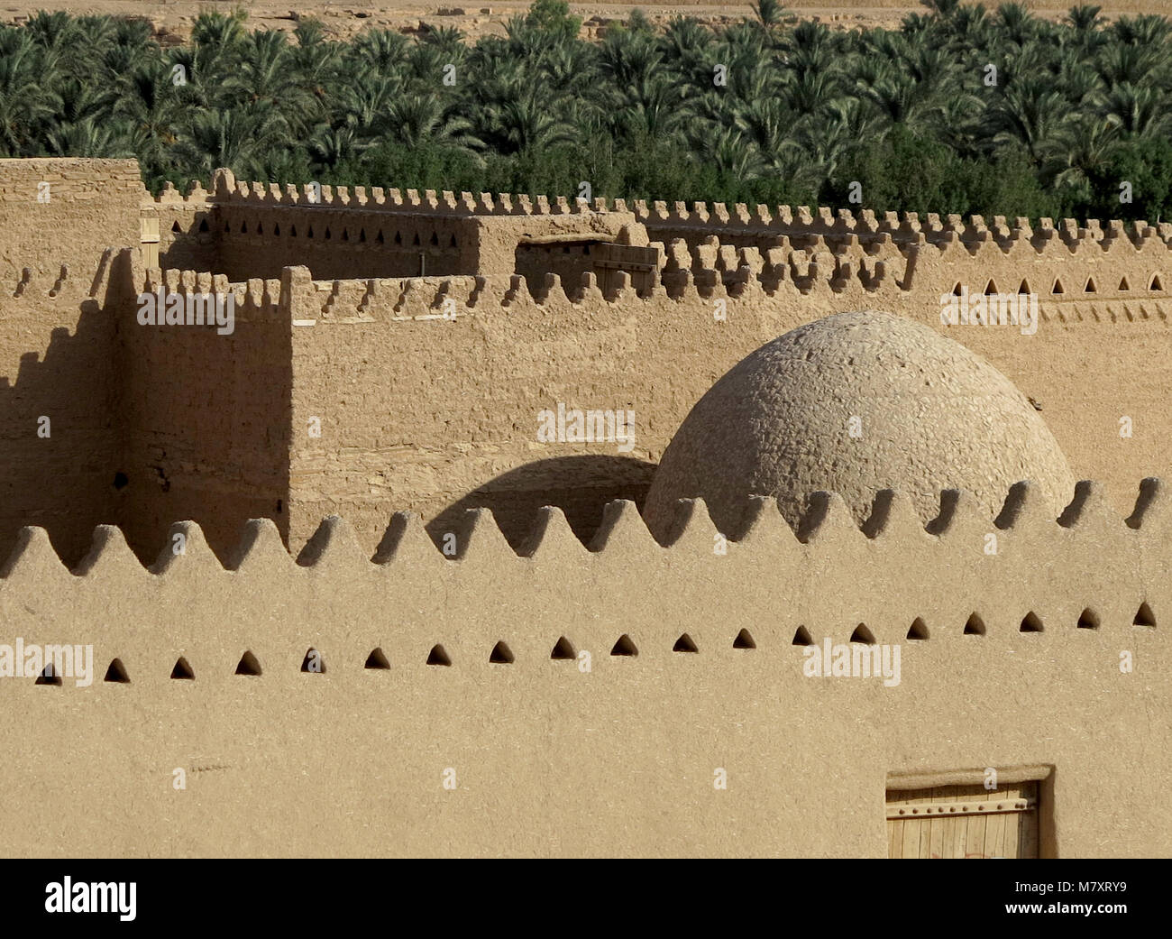 Häuser und Paläste aus lehmstein und Erde in Diriyya / Diriyah, der Heimat der Al Saud Dynastie in Saudi Arabien. Stockfoto