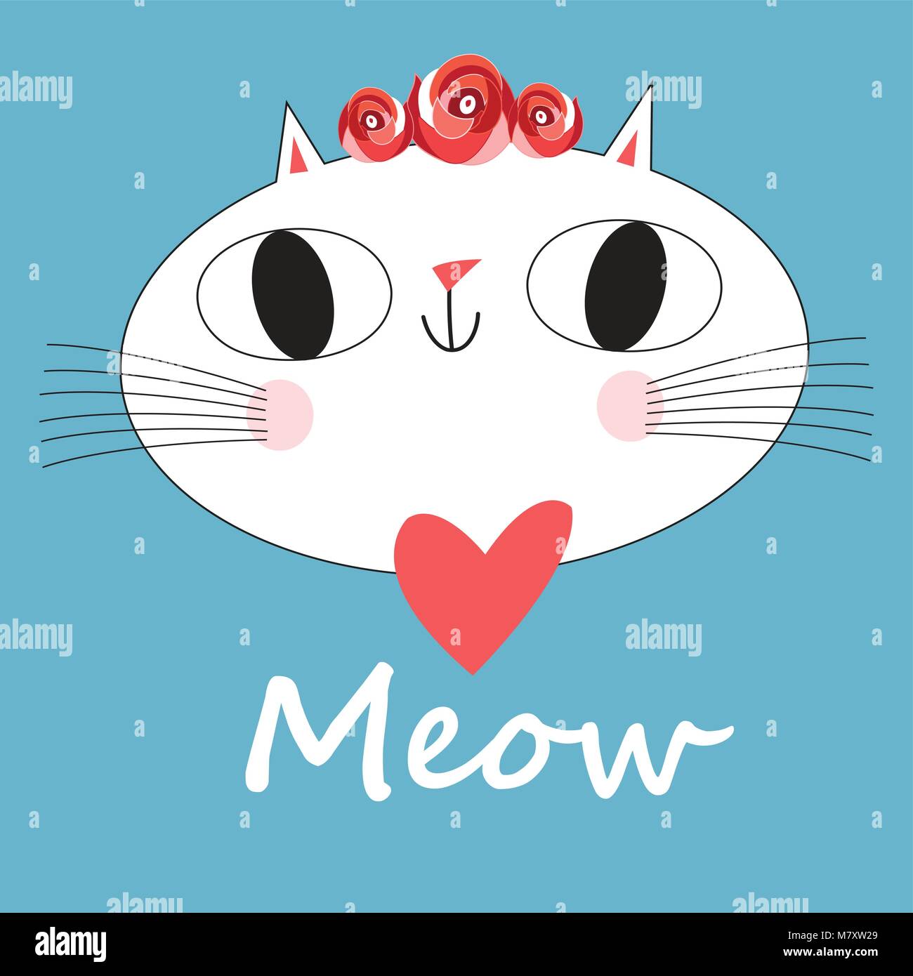 Süße Katze Vektor T Shirt Drucken Liebe Karten
