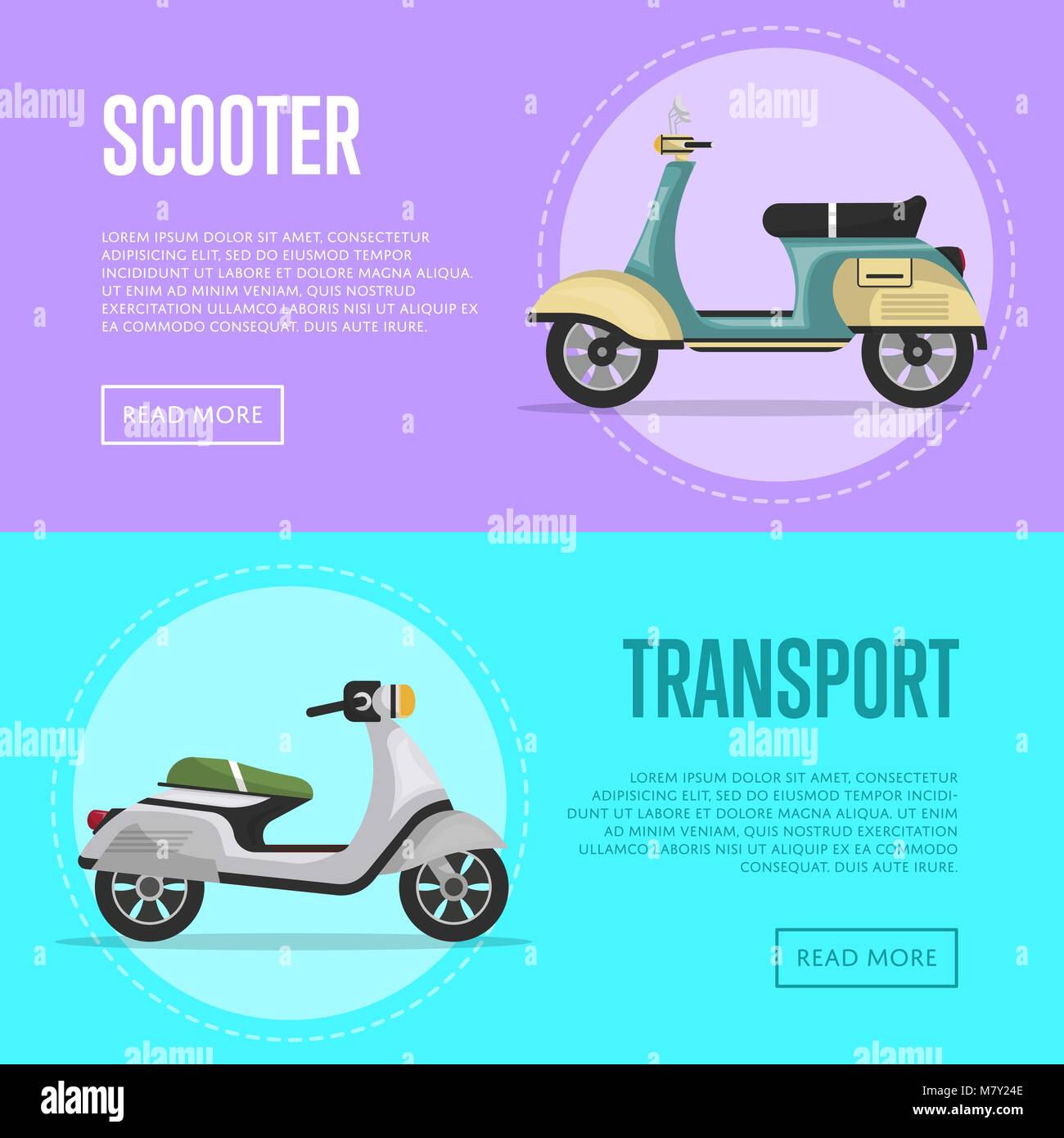 Neue scooter Flyer mit klassischen Stadt mopeds Alamy