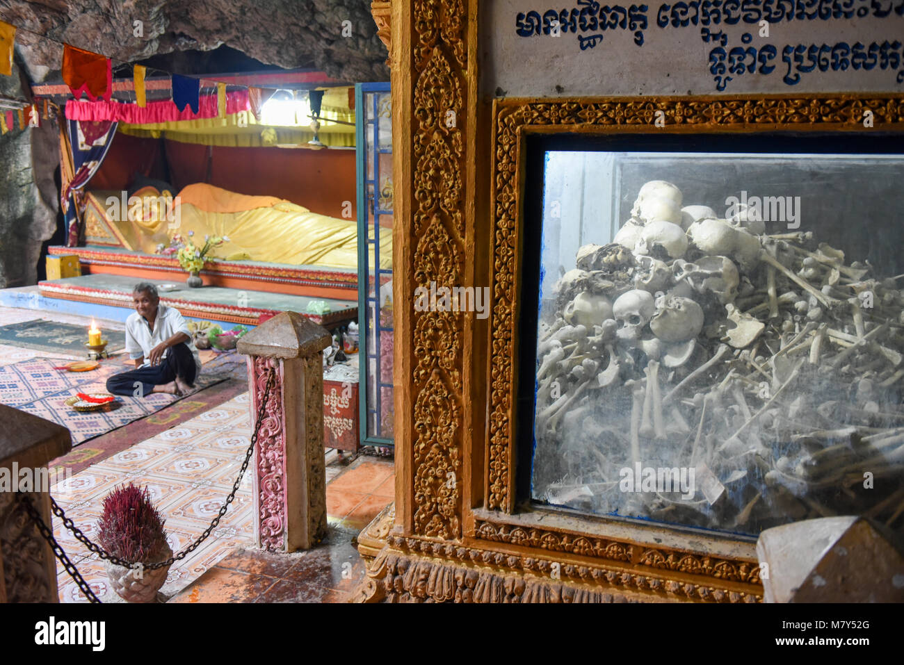 In Battambang, Kambodscha-15 Januar 2018: die Tötung von Höhlen von Phnom Sampeau entfernt in Battambang zu Kambodscha Stockfoto