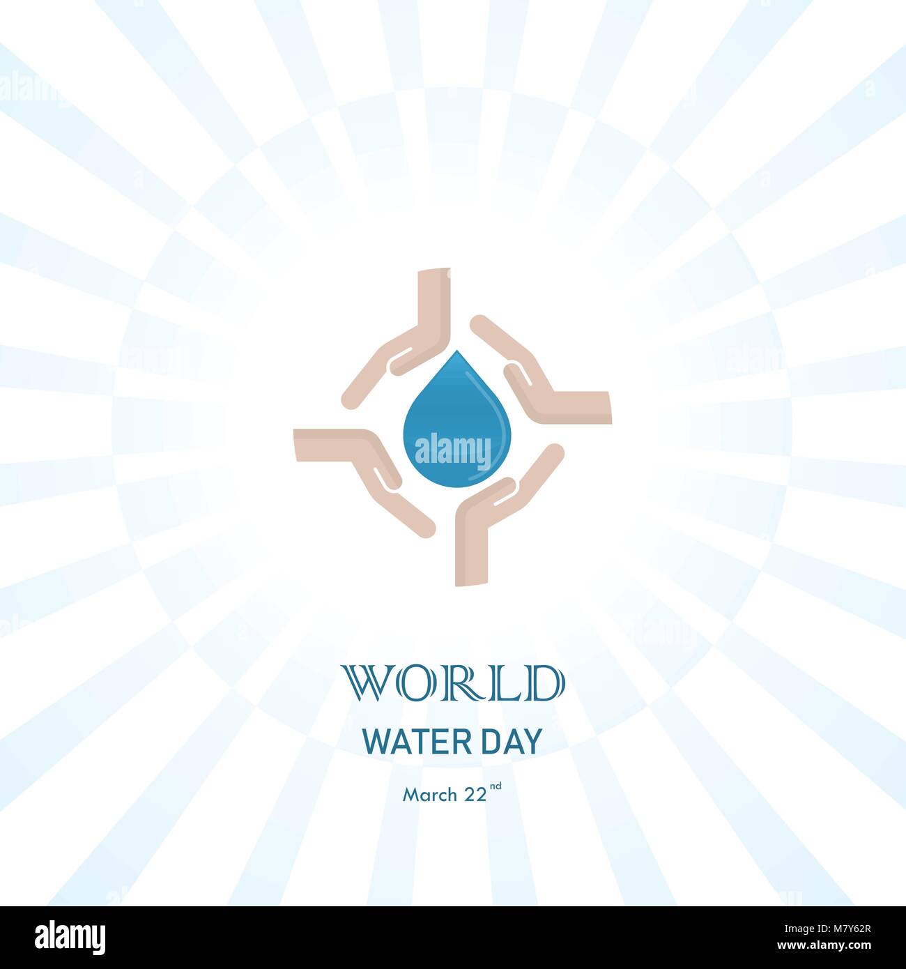 Wassertropfen mit Menschenhand Symbol Vektor-Logo Design-Vorlage. World Water Day Symbol. World Water Day Idee Kampagne für Grußkarten und Poster. Vektor krank Stock Vektor