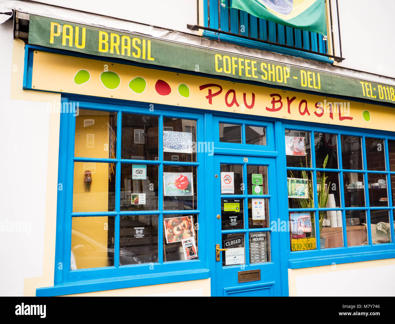 Pau Brasil, Brasilien Shop, Whitley, Reading, Berkshire, England. Stockfoto