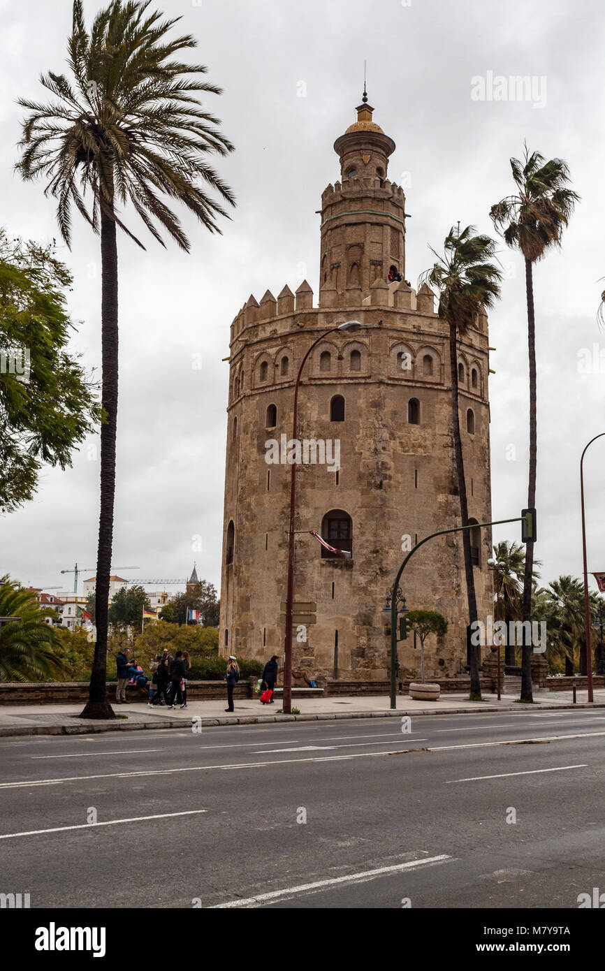 Torre del Oro sevilla spanien Stockfoto