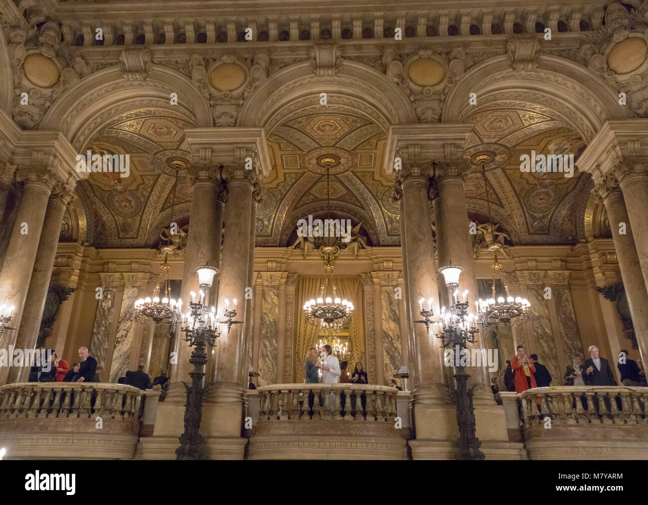 Grand Staircase, Opéra Garnier, Paris, Frankreich Stockfoto