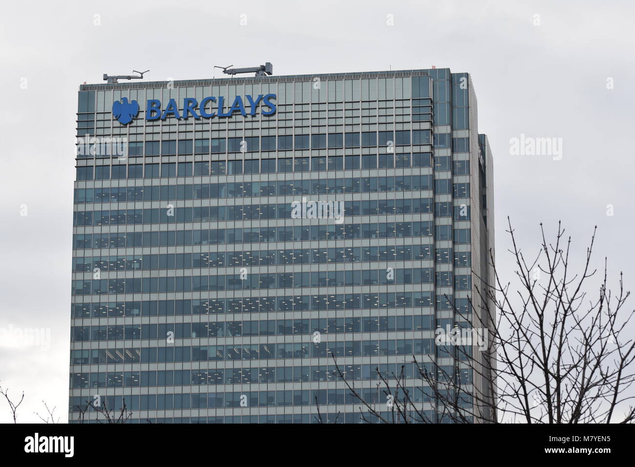 Barclays Bank Head Office Canary Wharf London Vereinigtes Königreich Stockfoto