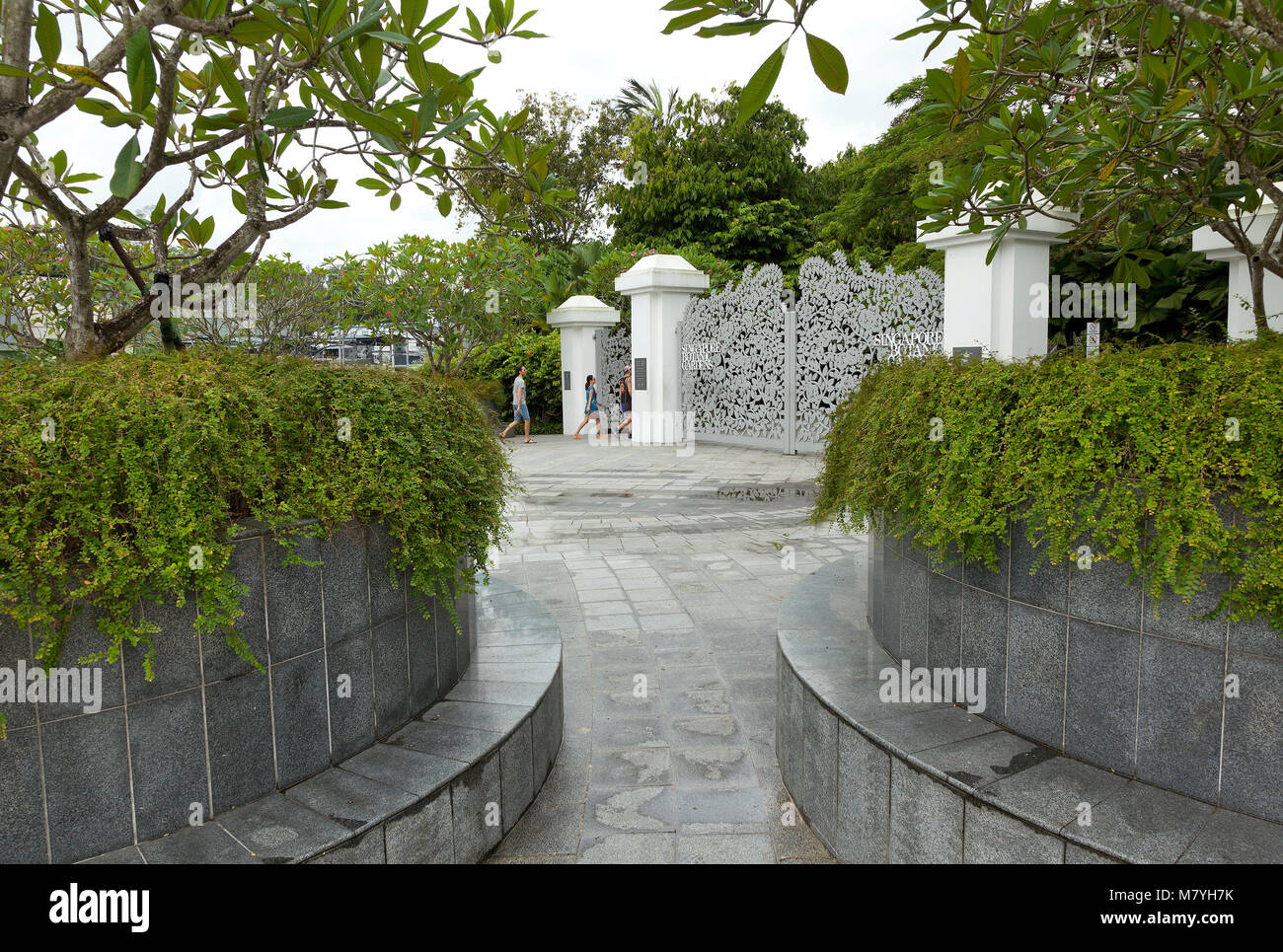 Singapore Botanic Gardens, Haupteingang, Singapur, 158 Jahre alten tropischen Garten Stockfoto