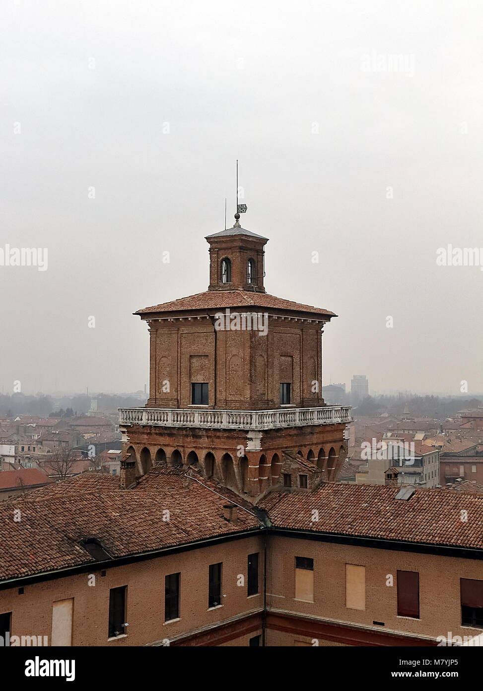 Ferrara, Italien. Este Burg (Castello Estense di Ferrara) Stockfoto