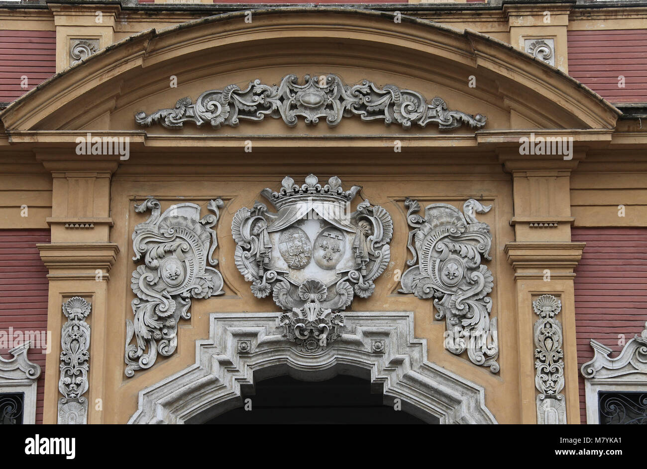 Architektur von San Telmo Palace in Sevilla Stockfoto