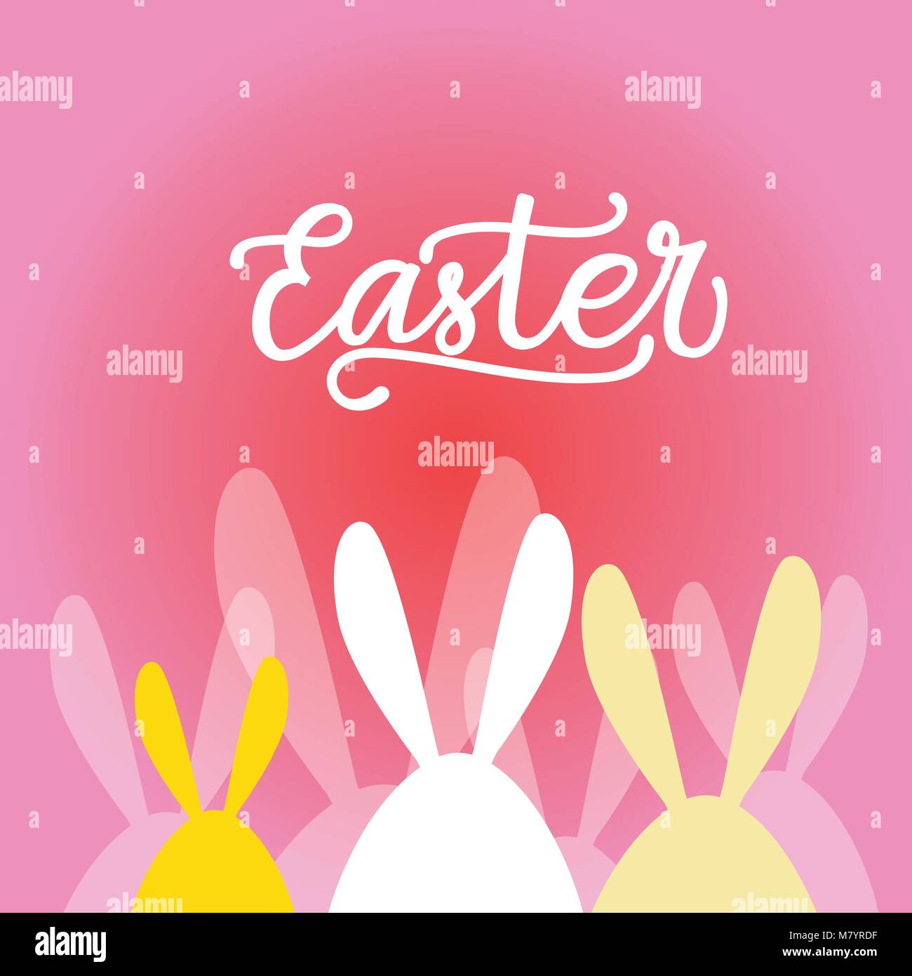 Ostern Hintergrund Urlaub Grußkarte Deko Banner Design mit Hasenohren Stock Vektor