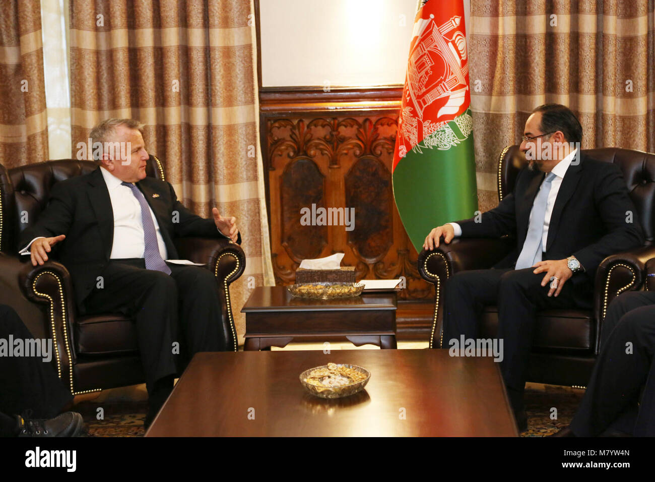 Stellvertretender Generalsekretär Sullivan trifft Afghanische Außenminister Rabbani in Kabul Stockfoto