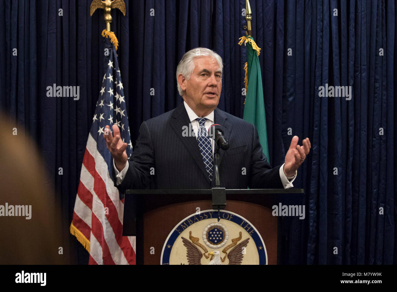Sekretär Tillerson Adressen US Mission Nigeria Stockfoto