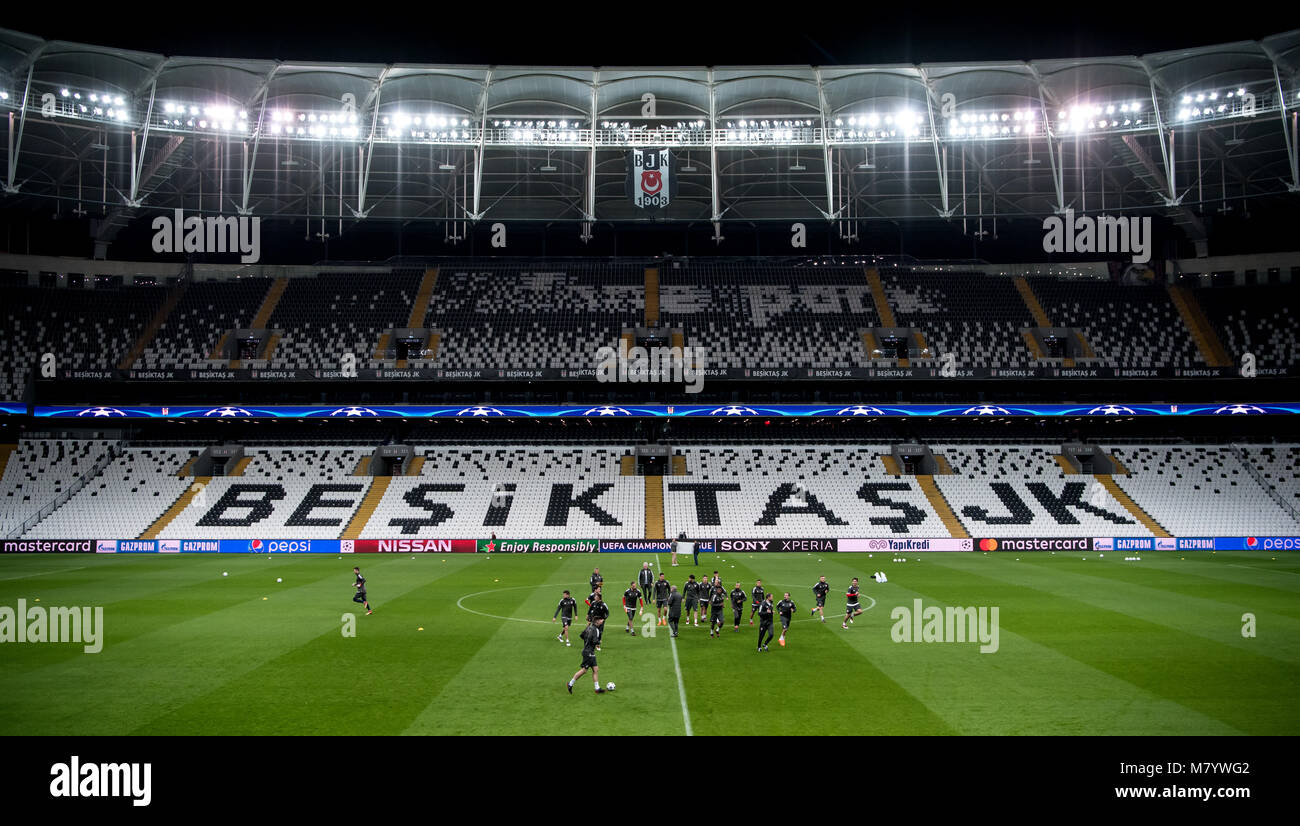 13 März 2018, Istanbul, Türkei: Fussball, Champions Leagu, abschließende Schulung bei Vodafone Park. Bayern Spieler Training auf dem Spielfeld. Bayern trifft Besiktas am 14. März 2018 für die zweite Etappe ihrer Champions League übereinstimmen. Foto: Sven Hoppe/dpa Stockfoto