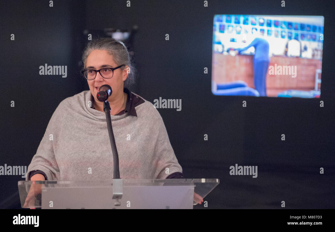 National Portrait Gallery, London, Großbritannien. 14. März 2018. Tacita Dean: Porträt - ausstellung presse Vorschau mit einleitenden Rede vom Künstler, Tacita Dean. Credit: Malcolm Park/Alamy Leben Nachrichten. Stockfoto