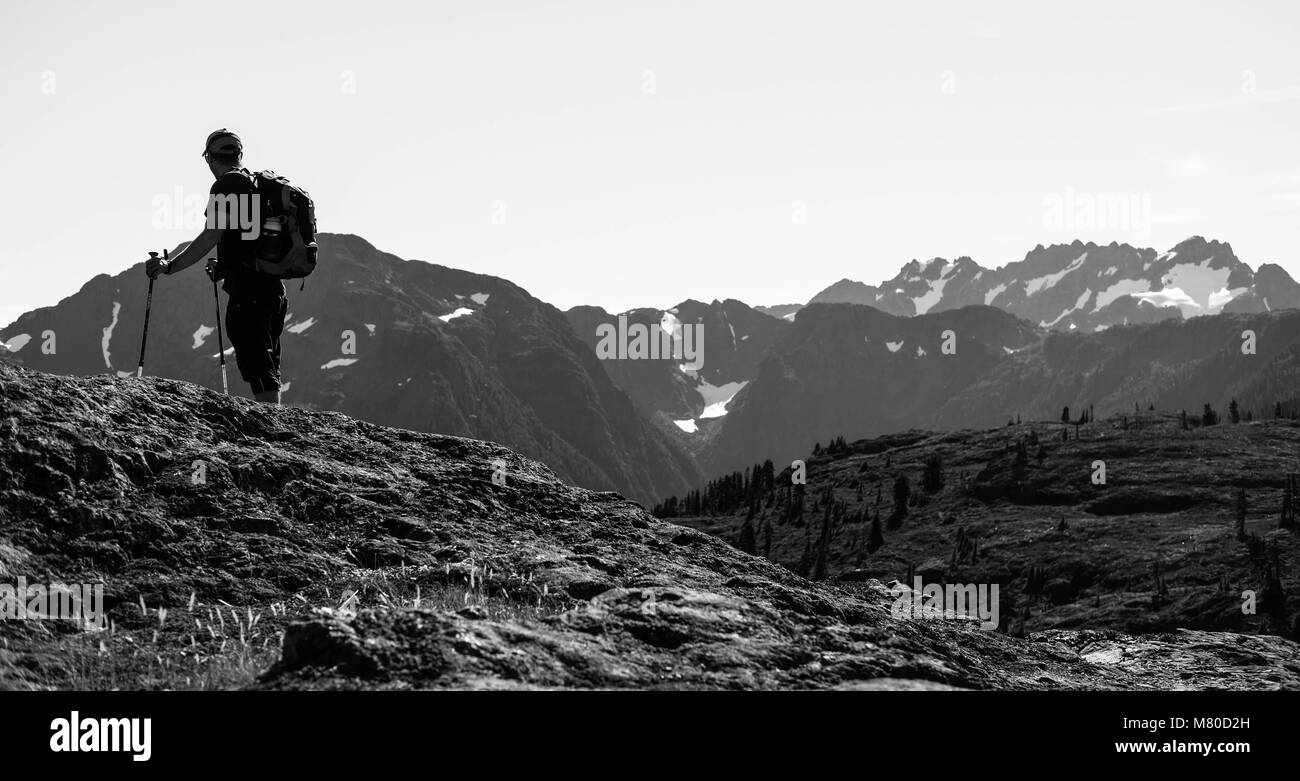 Wanderungen in den Bergen, Strathcona Park, British-Colombia, Kanada Stockfoto