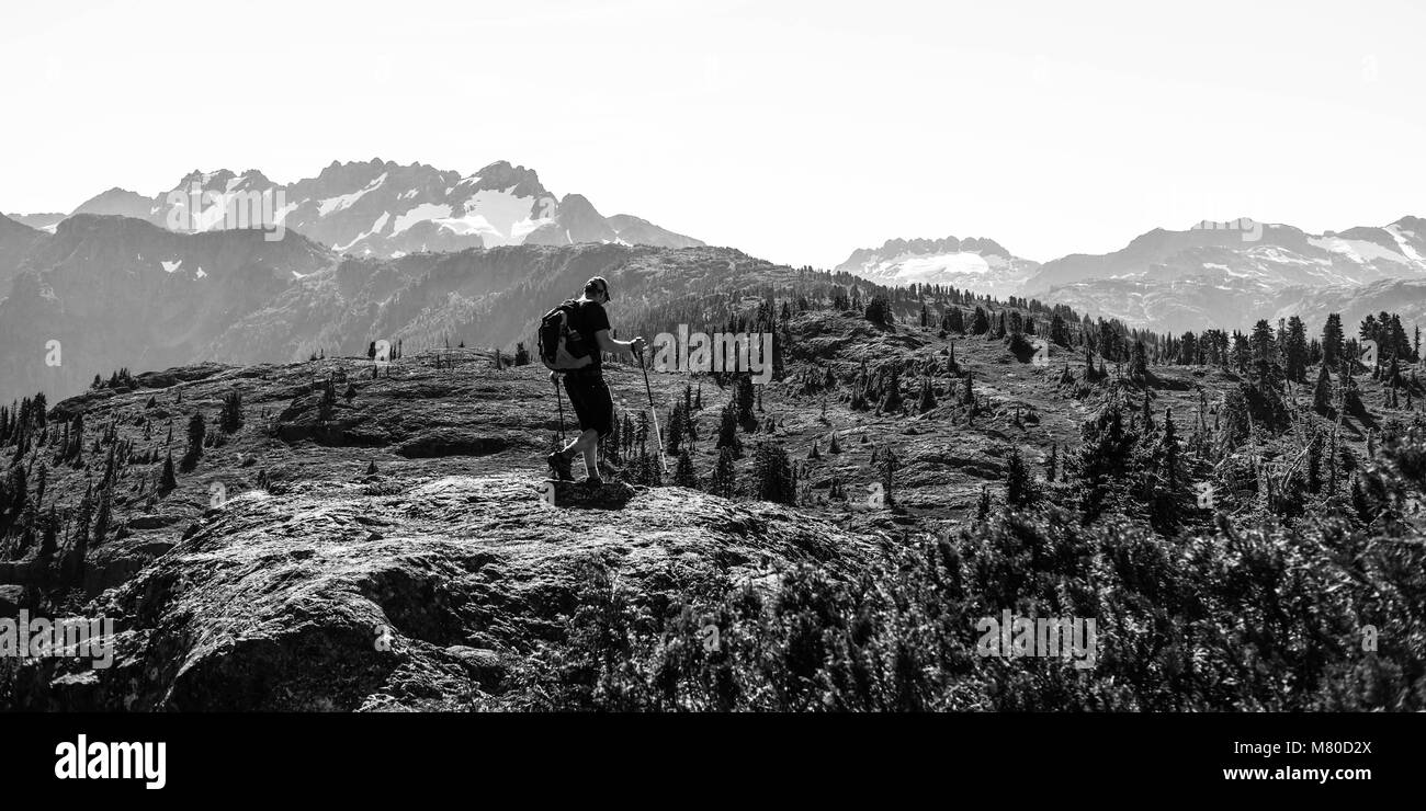 Wanderungen in den Bergen, Strathcona Park, British-Colombia, Kanada Stockfoto