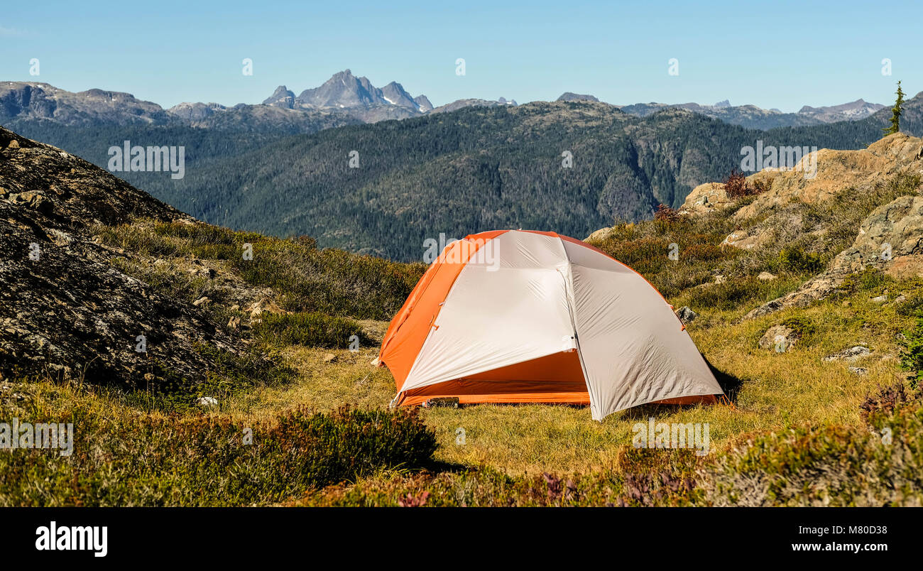 Wanderungen in den Bergen, Strathcona Park, British-Colombia, Kanada Stockfoto