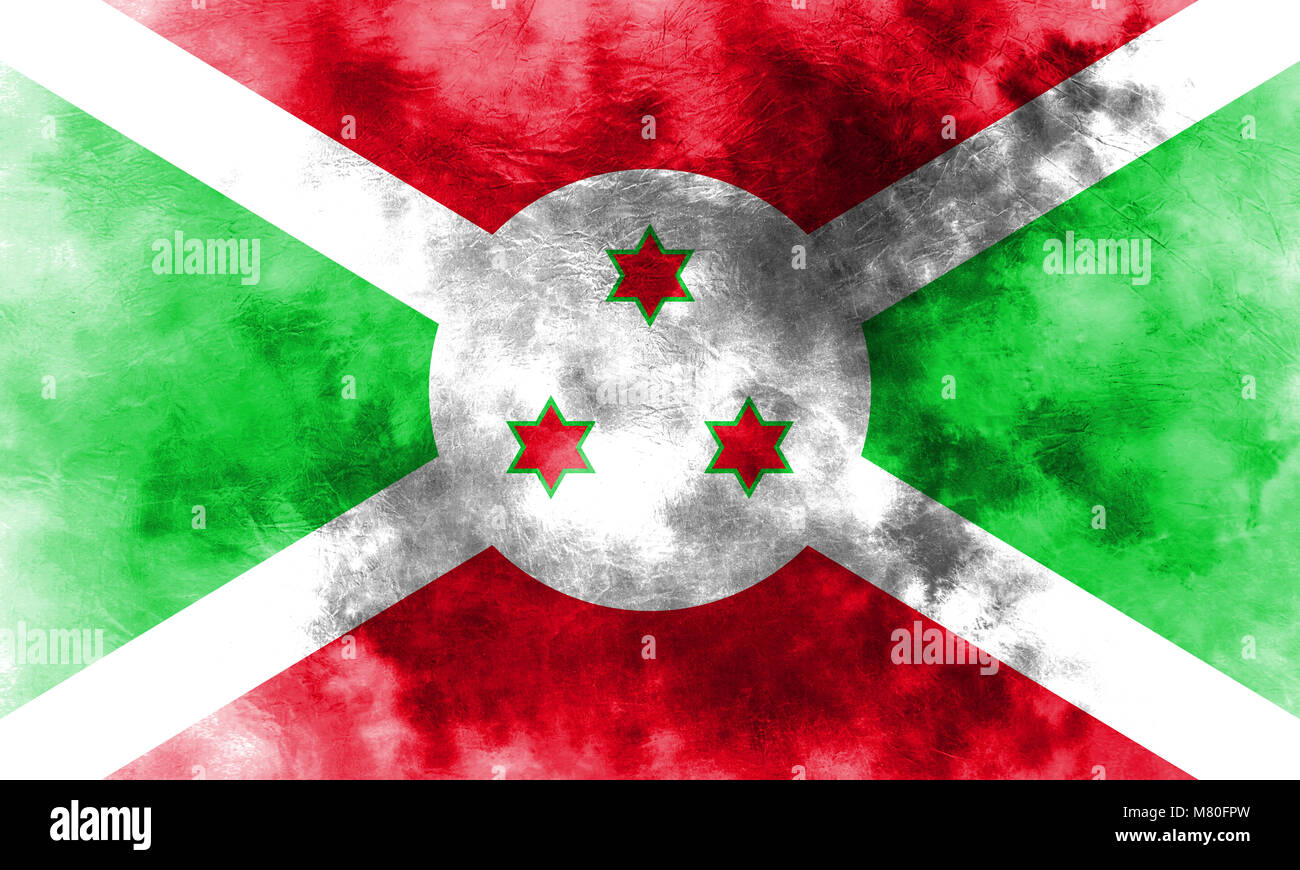 Alte Burundi grunge Hintergrund Flagge Stockfoto