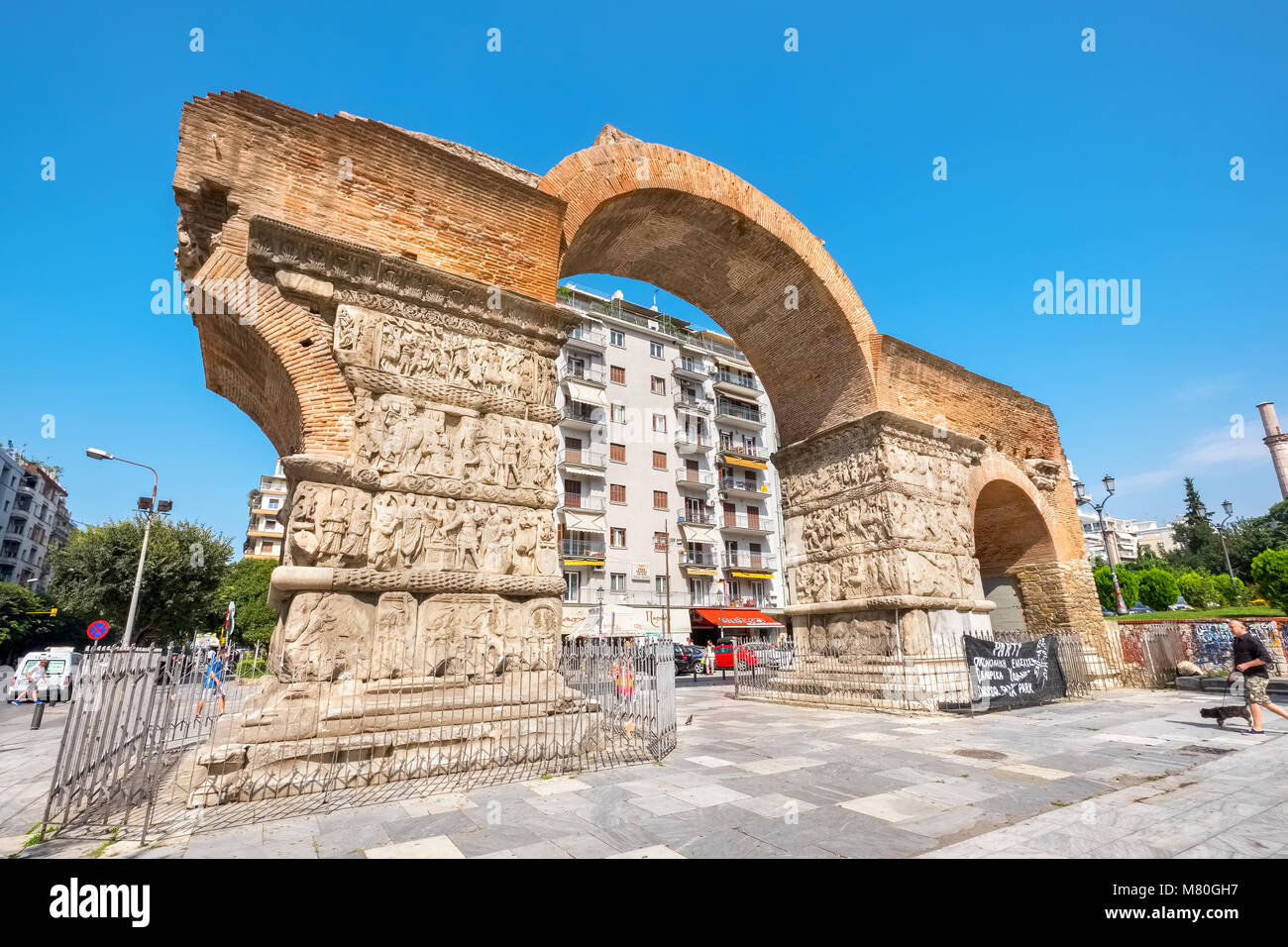 Der Triumphbogen des Galerius (Kamara) eine der wichtigsten Sehenswürdigkeiten in Thessaloniki. Mazedonien, Griechenland Stockfoto