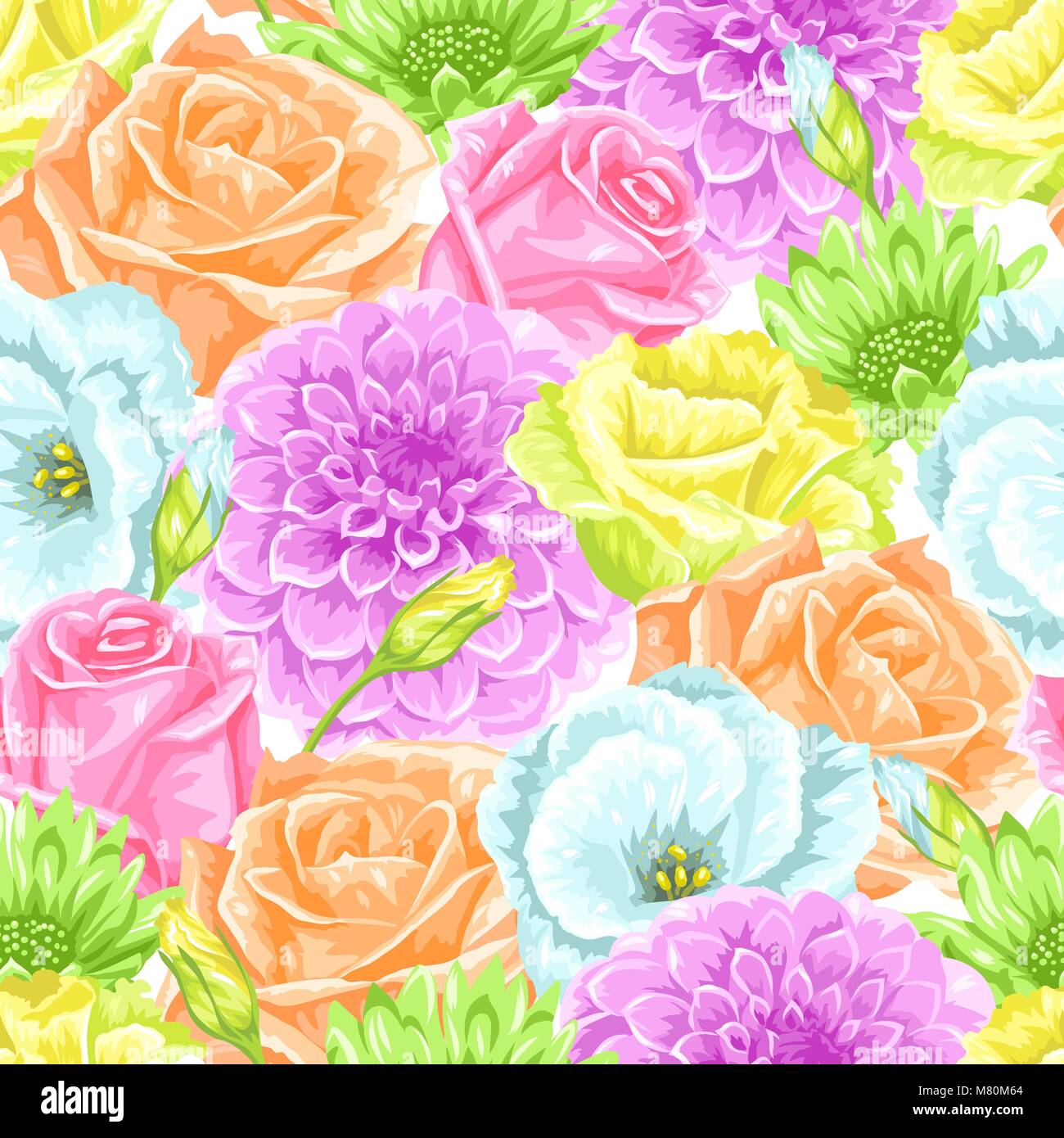 Nahtlose Muster mit dekorativen zarten Blüten. Einfach zu bedienen für Hintergrund, Textil, Geschenkpapier, Tapete Stock Vektor