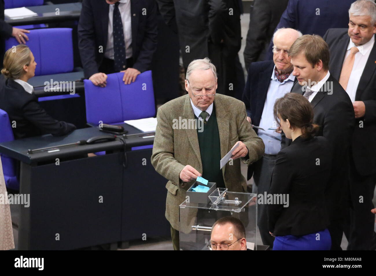 Angela Merkel (CDU) wurde zum vierten Mal heute als Bundeskanzler in der Bundesrepublik Tag in Berlin gewählt. (Foto von Simone Kuhlmey/Pacific Press) Stockfoto