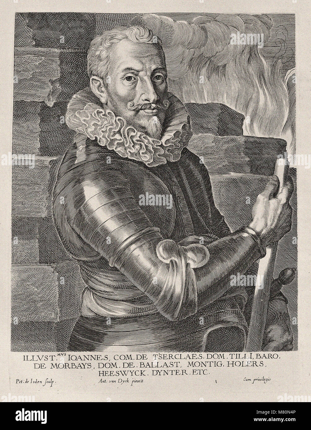 Paulus Pontius nach Anthony van Dyck, Johann tserclaes Graf von Tilly 1559 1632 die Katholische Liga geboten Stockfoto