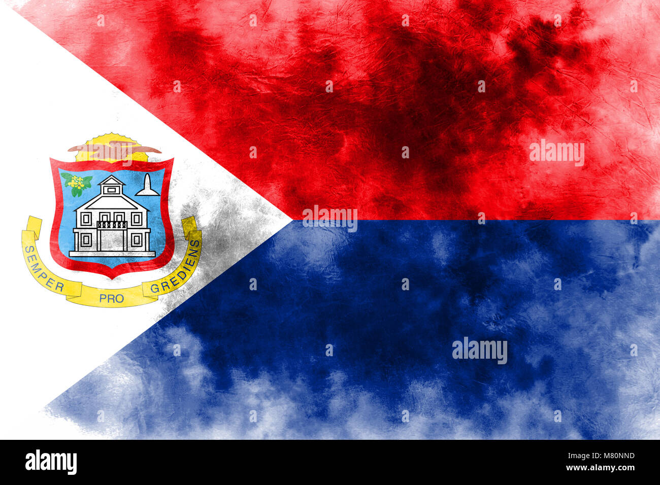 Sint Maarten grunge Flagge, Niederlande abhängigen Gebiet flag Stockfoto