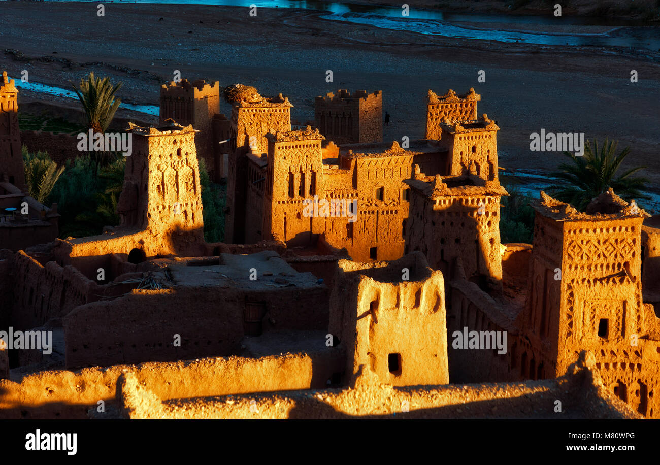 Die wunderschöne Kasbahs von Atlas Region. Marokko. Stockfoto