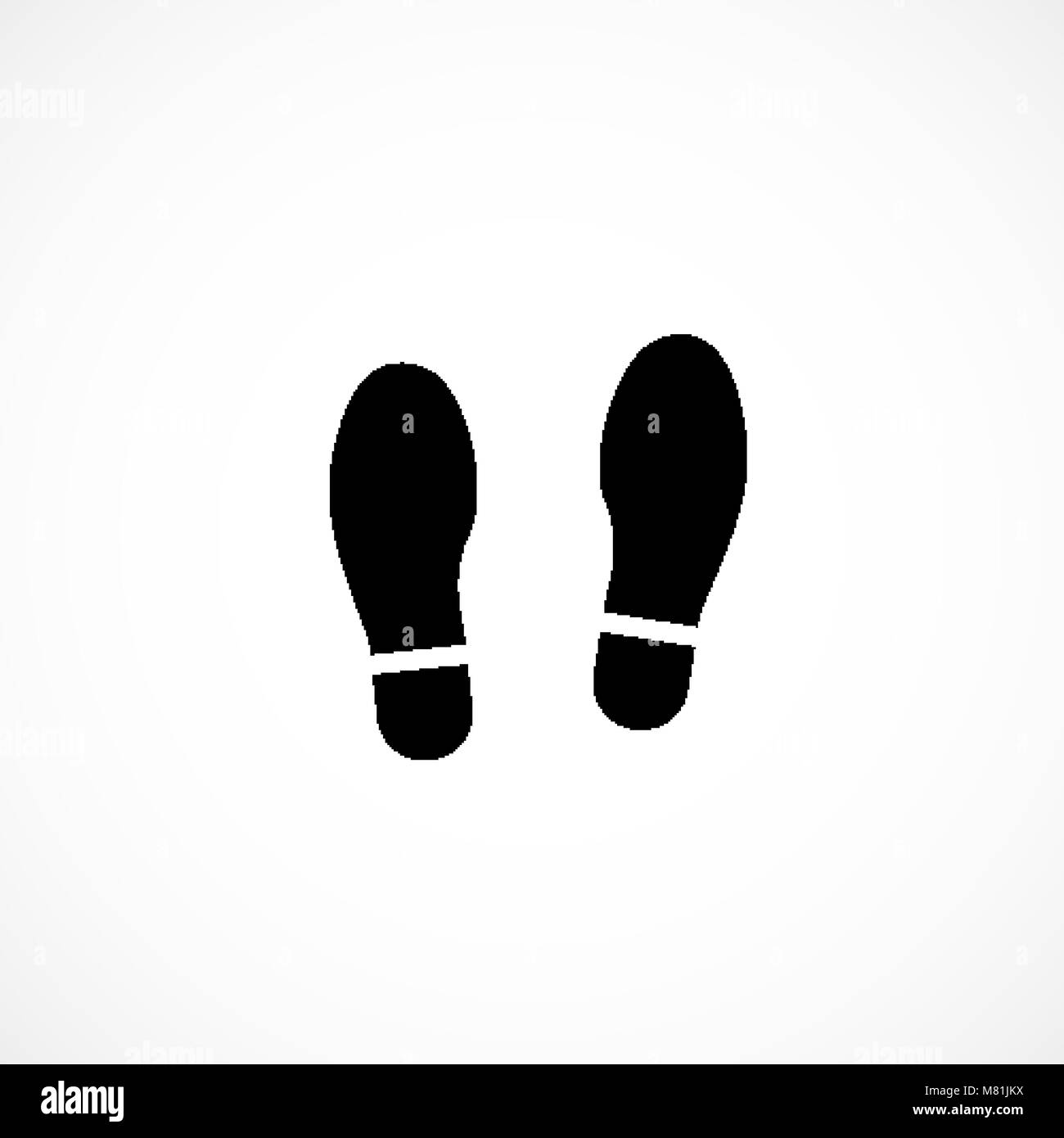 Schuhe Spuren auf weißen Hintergrund für Design isoliert Stock-Vektorgrafik  - Alamy