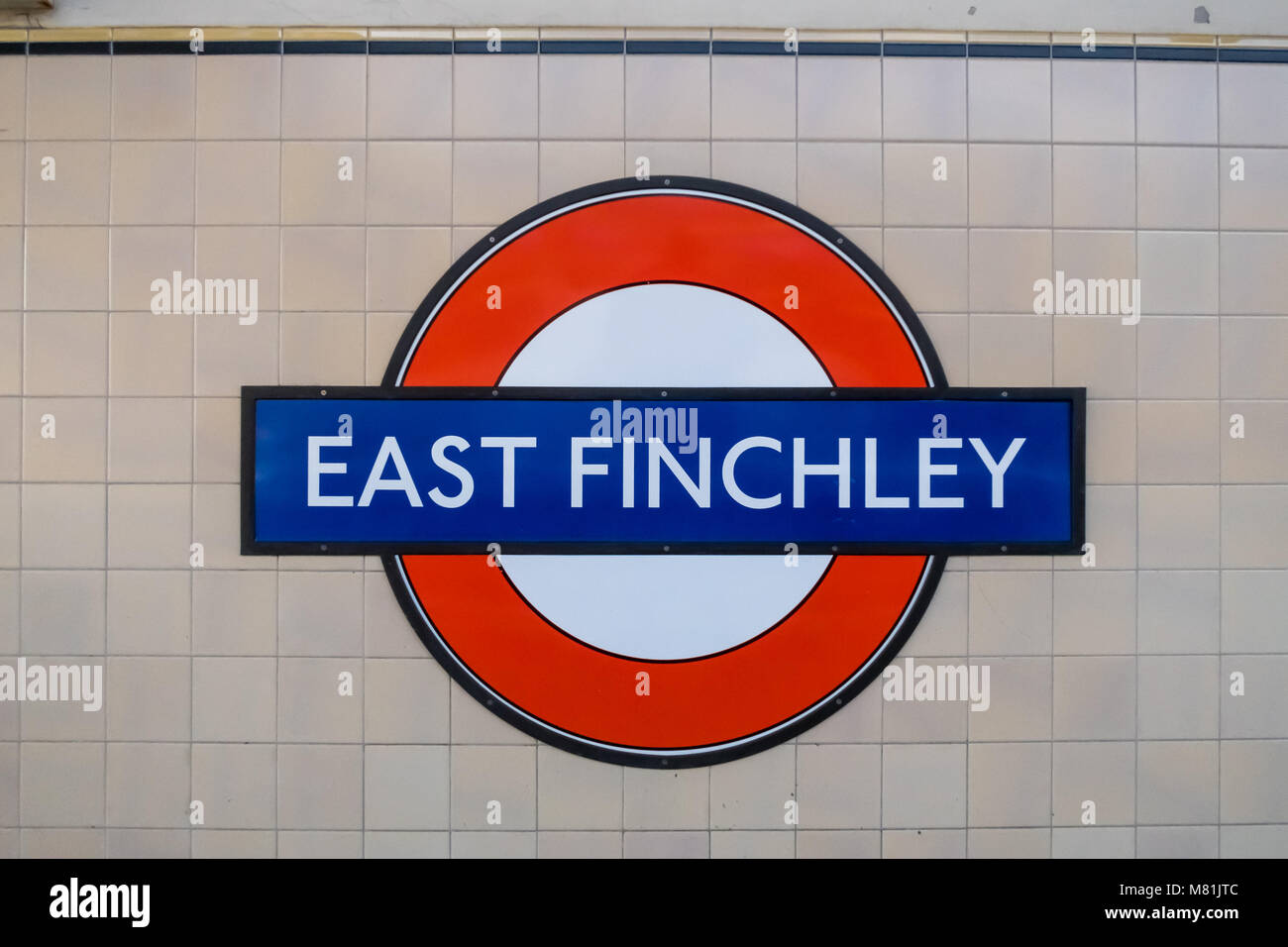 East Finchley, London U-Logo. London, England Stockfoto