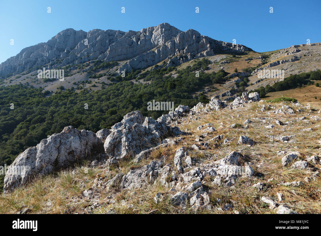 Landschaft der Krimberge in einem Sommertag Stockfoto