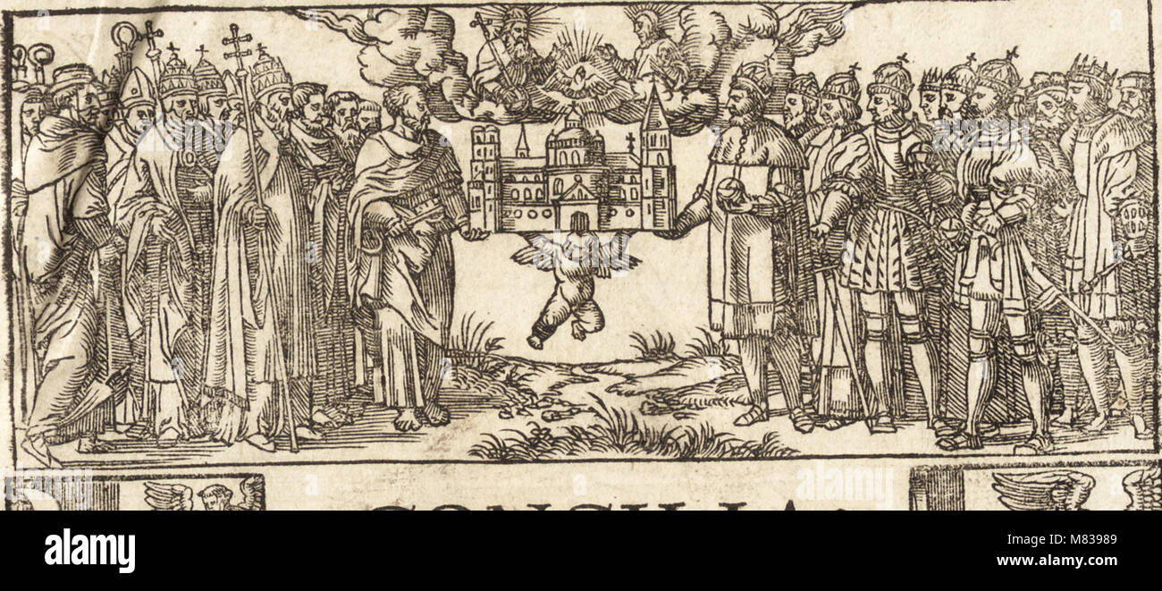 Diese Arbeit beschäftigt sich mit der Geschichte der Konzilitäten, sowohl allgemeiner als auch besonderer, die von der Zeit der Apostel bis heute stattfanden. Es umfasst die Akte dieser Konzitien, die in antiken Texten dokumentiert sind und deren theologische und historische Bedeutung detailliert darlegen. Stockfoto