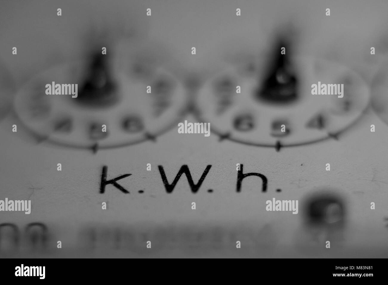 Analoge Stromzähler Stockfoto