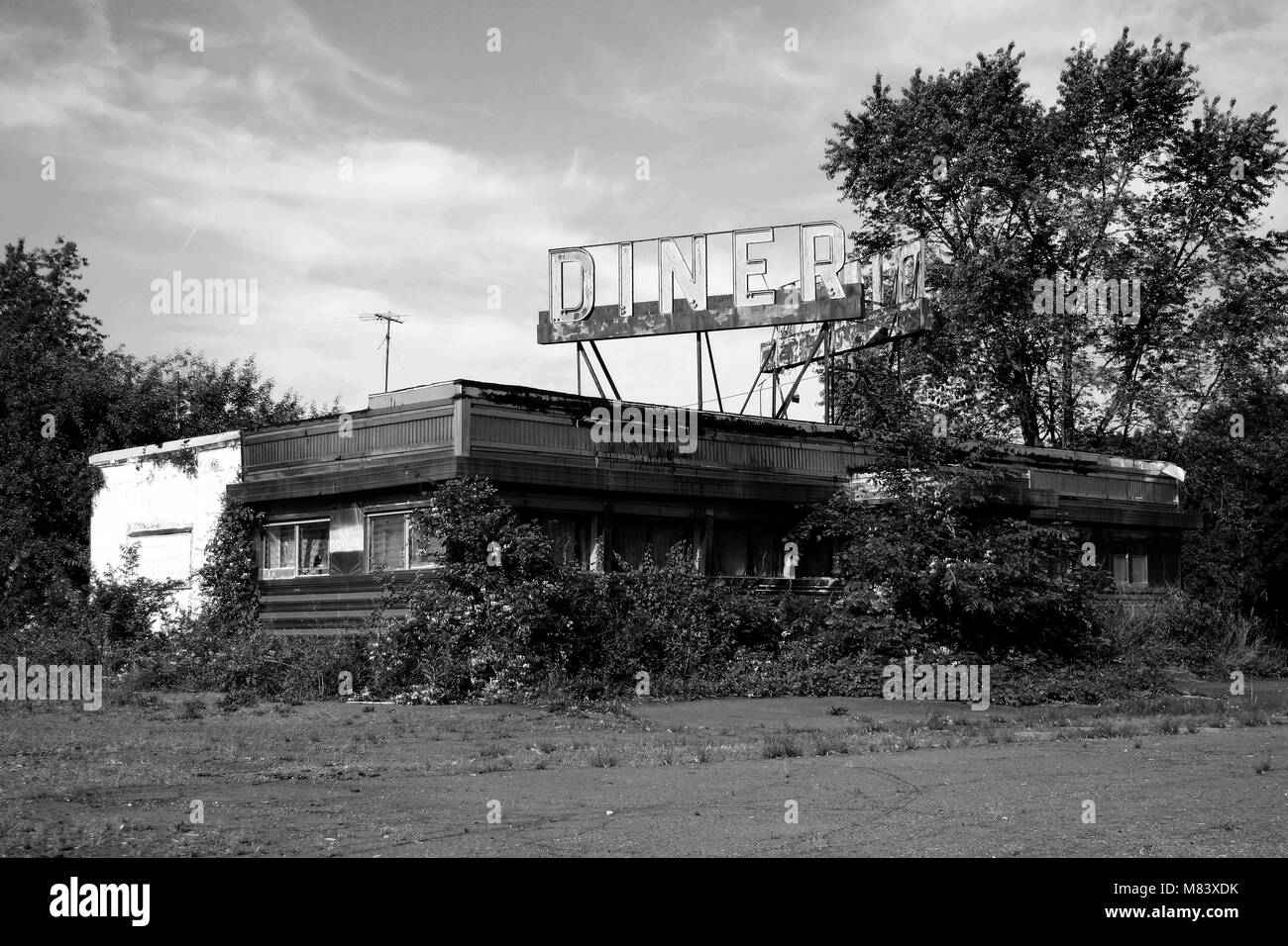 Eine alte verlassene Roadside Diner Stockfoto