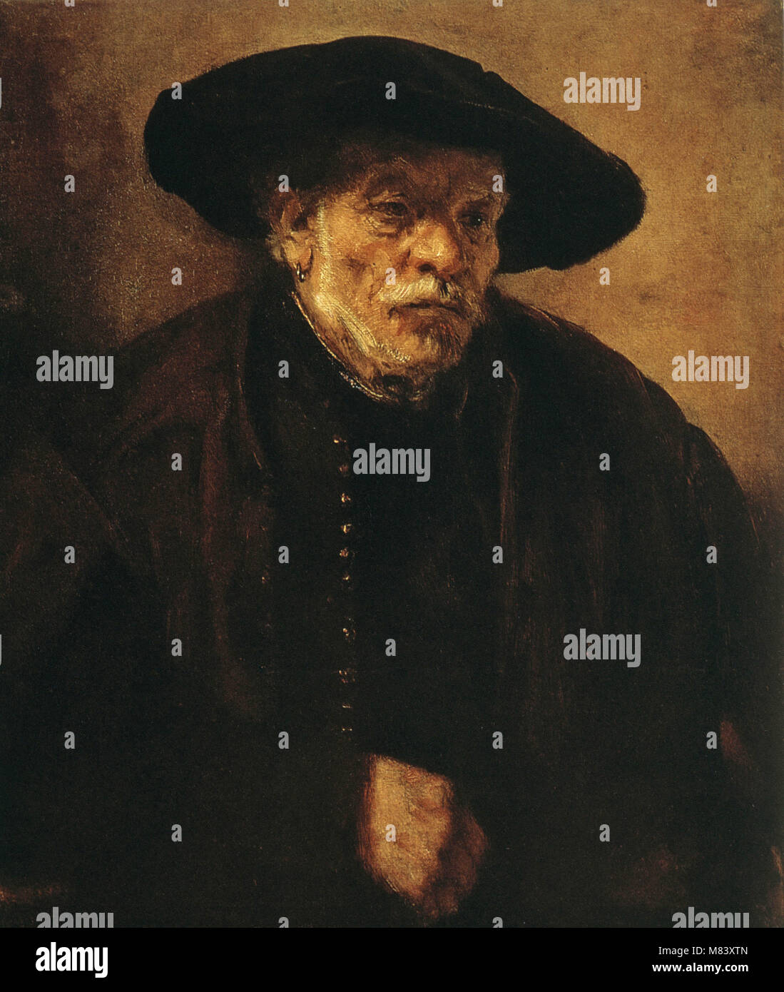 Rembrandt Harmenszoon van Rijn - Portrait von Adraen van Rijn - 1654. Stockfoto