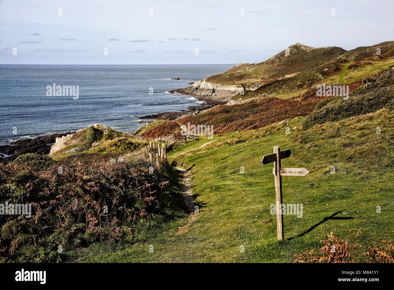 Küstenweg Spaziergang um MORTE Point in der Nähe von Woolacombe DEVON ENGLAND Stockfoto