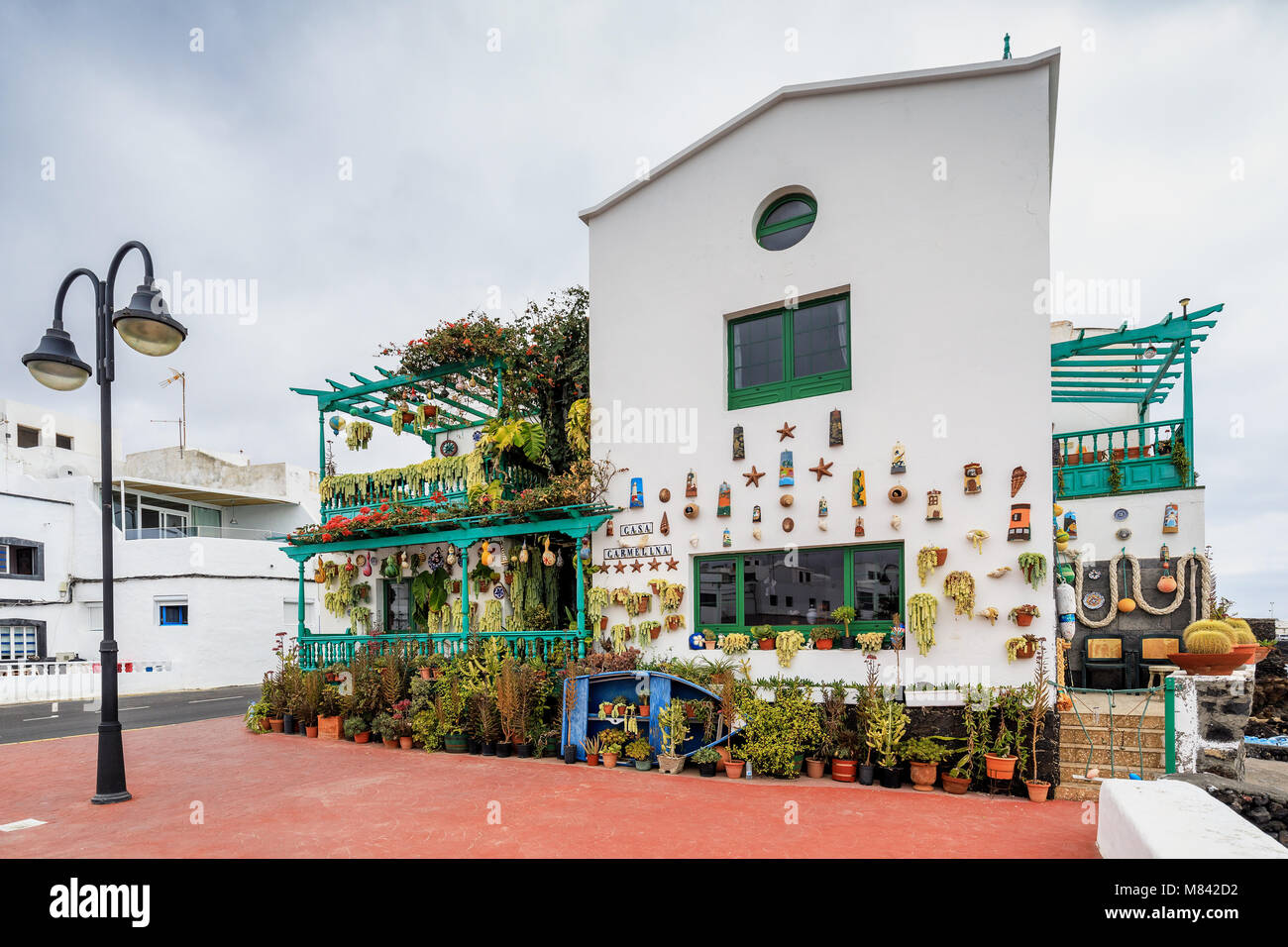 Casa Carmelina, Punta Mujeres, Lanzarote, Kanarische Inseln, Spanien Stockfoto