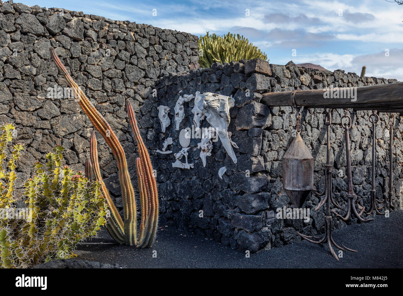 Die César Manrique Foundation in der Nähe von La Asomada, Lanzarote ist das ehemalige Haus von Cesar Manrique. Heute ist es ein Museum. Stockfoto